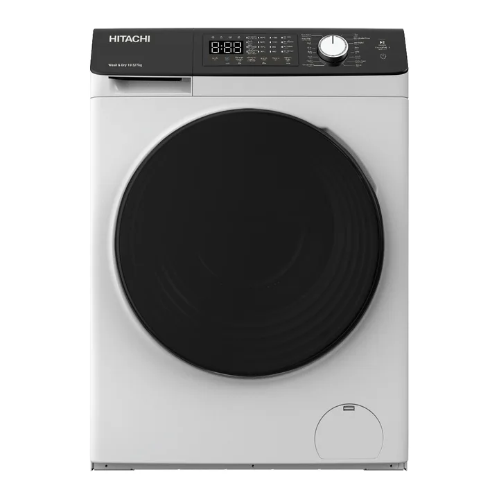 Hitachi เครื่องซักอบผ้าฝาหน้า 10.5 กก. อบ 7 กก. BD-D1054HVOW ภาพสินค้าจากร้าน Hitachi Home Appliances TH